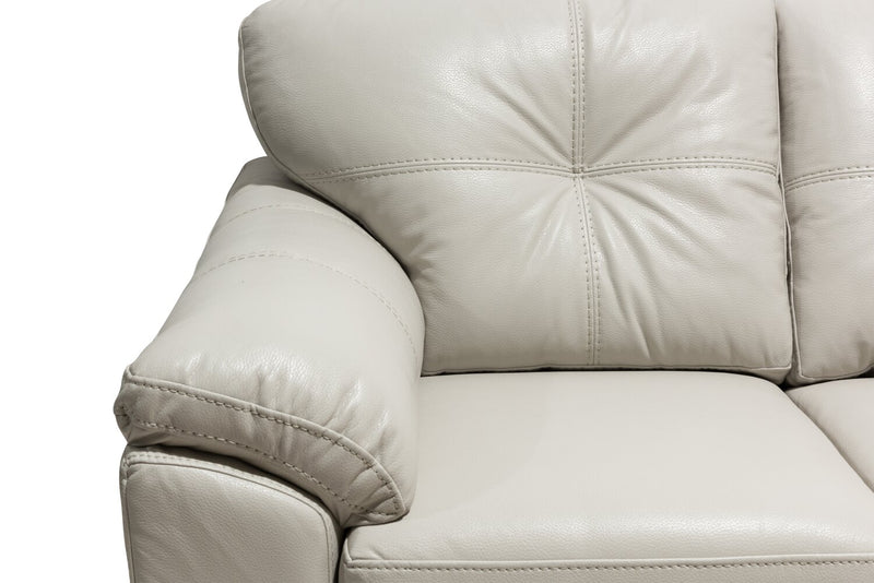 Sofa Addison de 86 po fabriqué au Canada en tissu d’apparence cuir avec coussin de siège amovible et capitonnage - beige