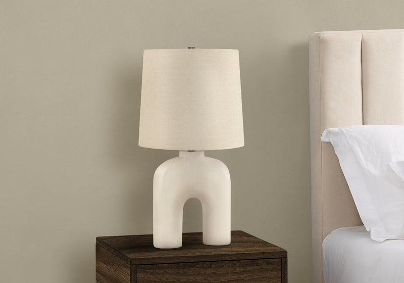 Lampe de table en forme d’arche de 25 po en résine crème