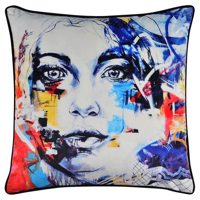 Coussin décoratif avec portrait - multicolore