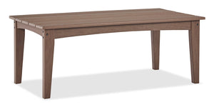 Table à café Nome pour la terrasse à l’extérieur - 48 po (L), plastique à haute densité, résistante aux rayons UV et aux intempéries - naturelle