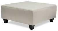Pouf Addison de 37 po fabriqué au Canada d’apparence cuir - beige