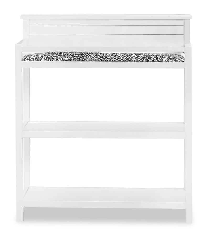 Harper Changing Station with Changing Pad - Snow White - Traditional style Changing Table in Snow White Solid Woods