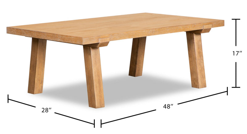 Table à café moderne Rhett de 48 po - chêne brun clair