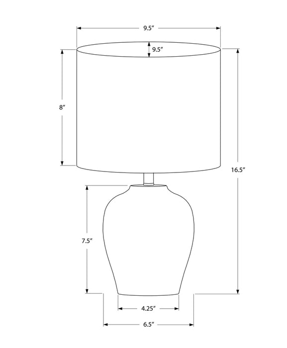 Lampe de table de 17 po en céramique noire avec abat-jour cylindrique