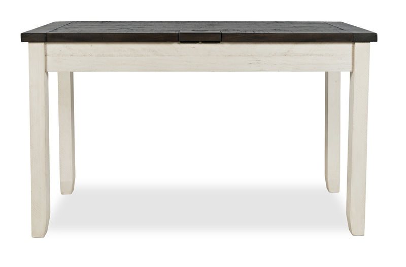 Bureau Madison County de 50 po à 3 tiroirs - blanc rétro avec brun de style bois de grange 