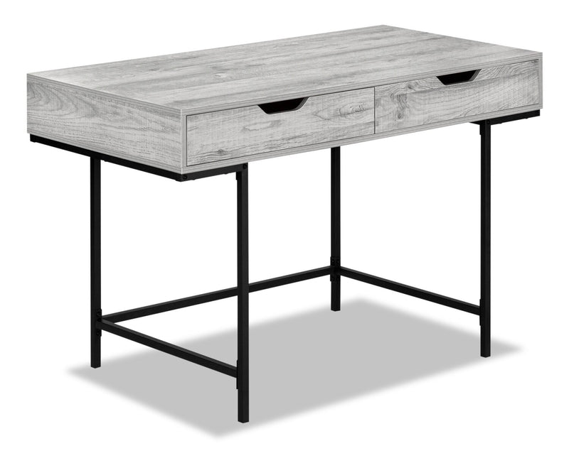 Bureau Butler de 47,25 po à 2 tiroirs - gris