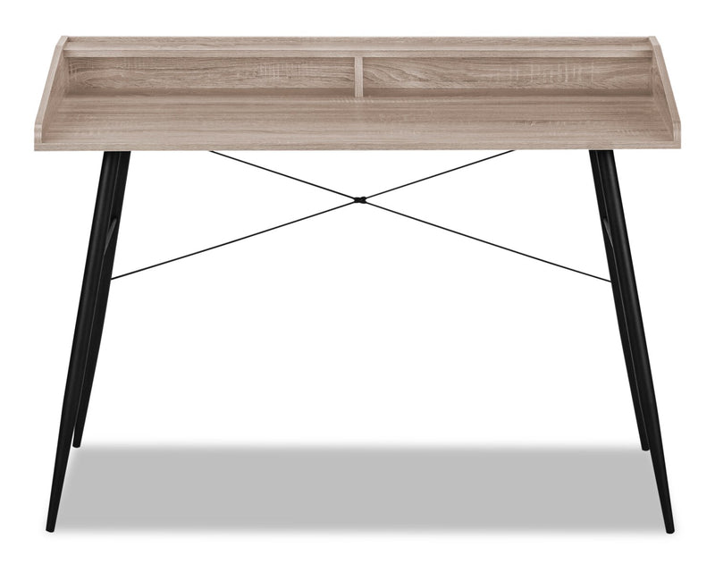 Bureau Jeremy de 47,25 po avec petite crédence - taupe