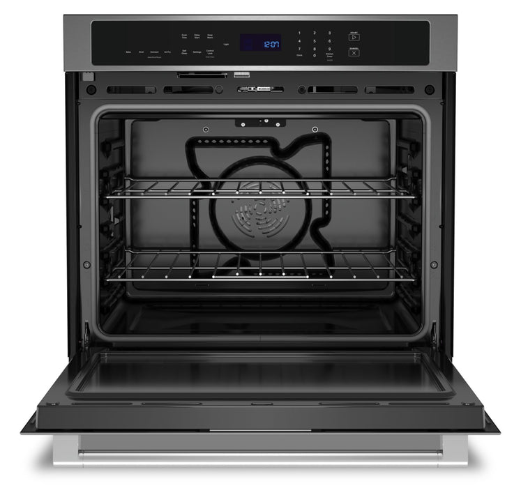 Four mural simple électrique Maytag de 4,3 pi³ et de 27 po avec convection véritable - acier inoxydable résistant aux traces de doigts - MOES6027LZ