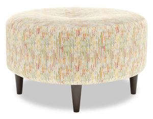 Pouf personnalisable The Curve de Sofa Lab de 31 po fabriqué au Canada en tissu - Garden multicolore