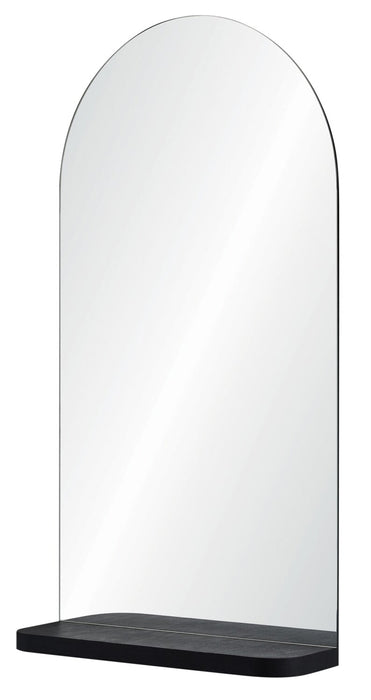 Miroir arrondi noir avec tablette - 20 po x 36 po 