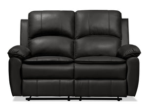 Causeuse inclinable Chandler de 60 po en tissu d’apparence cuir - gris