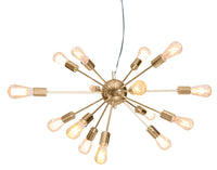 Luminaire suspendu Syrma industriel laiton à 15 ampoules