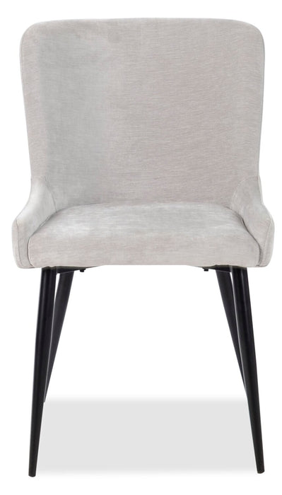 Chaise de salle à manger Lexi en tissu d’apparence velours et en métal - taupe