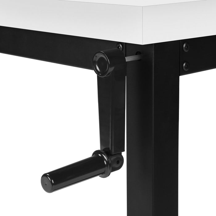 Bureau Kai de 47,25 po à hauteur réglable - blanc et noir