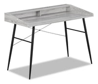 Bureau Jeremy de 47,25 po avec petite crédence - gris