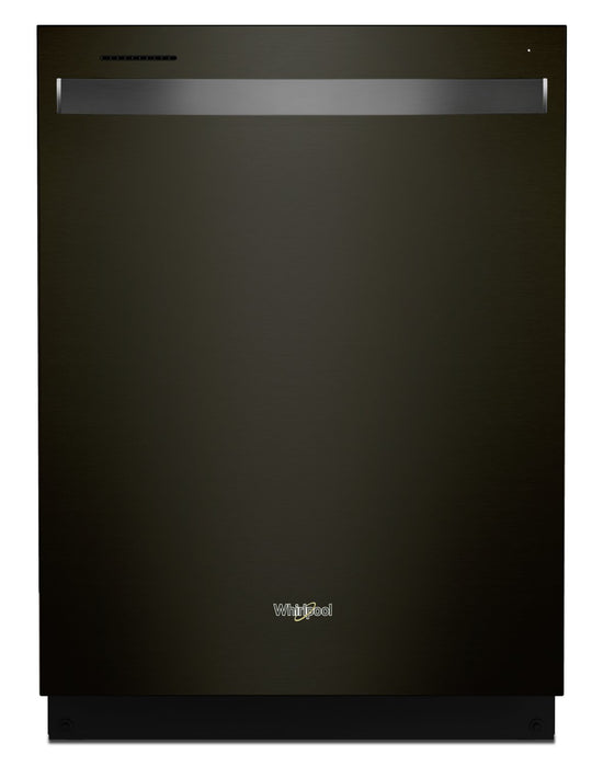 Lave-vaisselle encastré Whirlpool de 24 po et de 47 dBA avec commandes sur le dessus et 3e panier - acier inoxydable noir résistant aux traces de doigts - WDT970SAKV