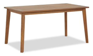 Table de coin-repas Bern de hauteur standard pour la terrasse à l’extérieur - 59 po (L), acacia et fini en polyuréthanne - naturelle