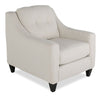 Fauteuil Kylie de Cindy Crawford Home de 32 po fabriqué au Canada en tissu d’apparence lin avec capitonnage - perle Zeus