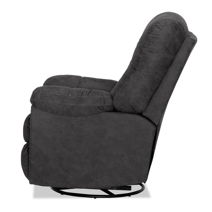 Fauteuil pivotant, berçant et inclinable Design à mon image de 35,5 po en tissu d’apparence cuir - gris ardoise Ranger