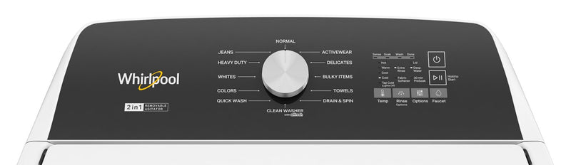 Laveuse à chargement par le haut 5,4 pi³/5,5 pi³ et sécheuse à gaz de 7 pi³ Whirpool avec vapeur 