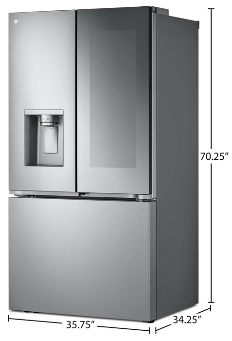 Réfrigérateur LG de 31 pi³ et de 36 po à portes françaises de profondeur standard MAXMC - acier inoxydable Smudge-ProofMD - LRYKS3106S