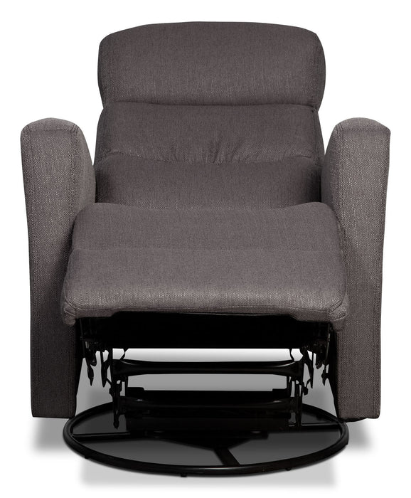 Fauteuil pivotant, berçant et inclinable Penny de 29,1 po en tissu d’apparence lin - gris
