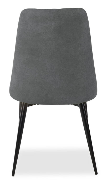 Chaise de salle à manger Miya en tissu de polyester et en métal - anthracite