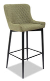 Tabouret bar Demi en tissu d’apparence velours et en métal - vert