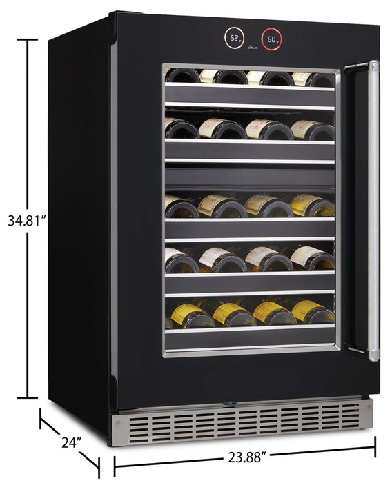 Refroidisseur à vin Reserve de Silhouette de 5 pi³ et de 23,9 po à 1 porte - noir - SRVWC050L