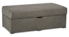Pouf de rangement Morty de 48 po fabriqué au Canada en tissu d’apparence cuir - gris