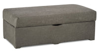  Pouf de rangement Morty de 48 po fabriqué au Canada en tissu d’apparence cuir - gris