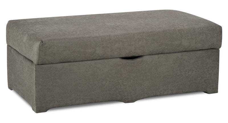 Pouf de rangement Morty de 48 po fabriqué au Canada en tissu d’apparence cuir - gris