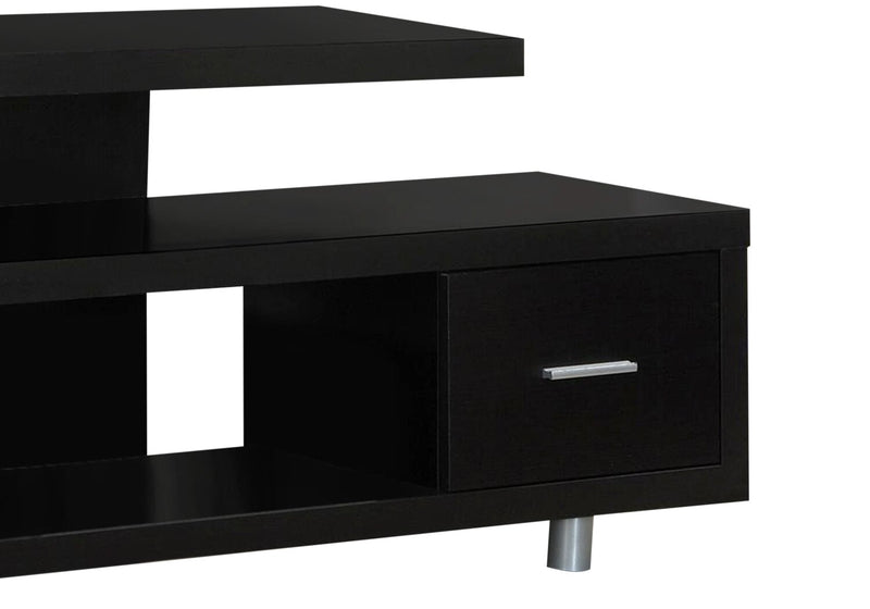 Meuble pour téléviseur moderne Rene de 60 po avec rangement et système de gestion des câbles pour téléviseurs jusqu’à 65 po - espresso