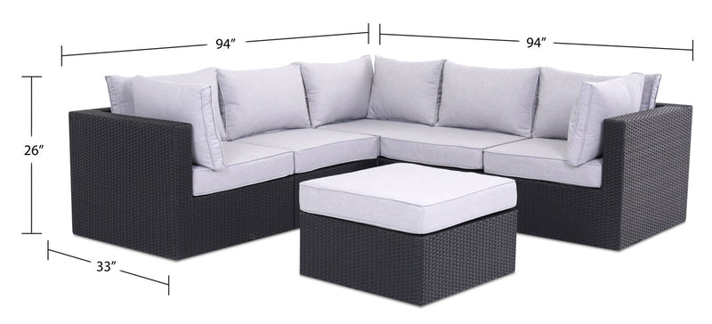Ensemble Minnesota 6 pièces pour la terrasse - gris