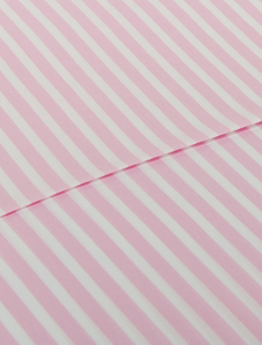 Ensemble de draps Hallie de 3 pièces rayés en coton pour lit simple - rose