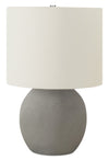 Lampe de table de 20 po béton gris avec abat-jour ivoire