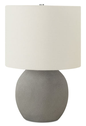Lampe de table de 20 po béton gris avec abat-jour ivoire