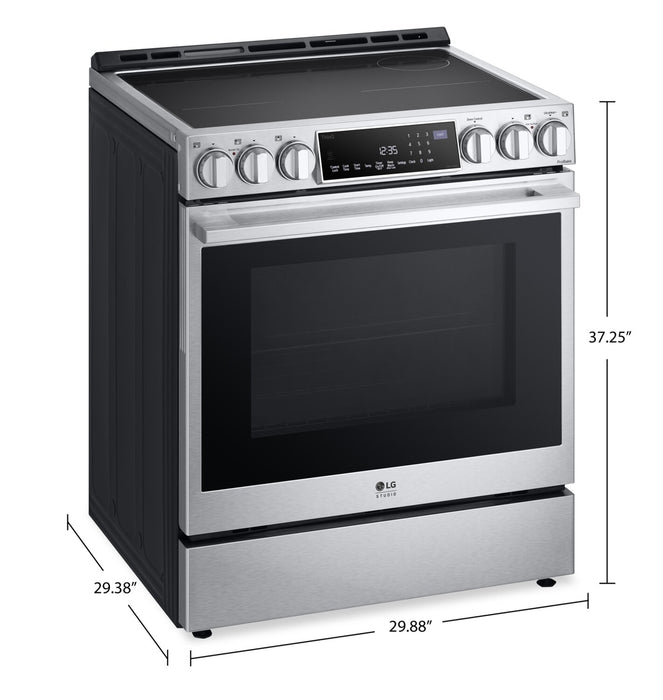 Cuisinière intelligente à induction LG Studio de 6,3 pi³ avec hublot InstaViewMD et friture à air - acier inoxydable Smudge-ProofMD - LSIS6338F