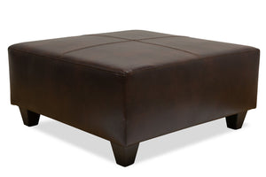 Pouf Addison de 37 po fabriqué au Canada d’apparence cuir - brun