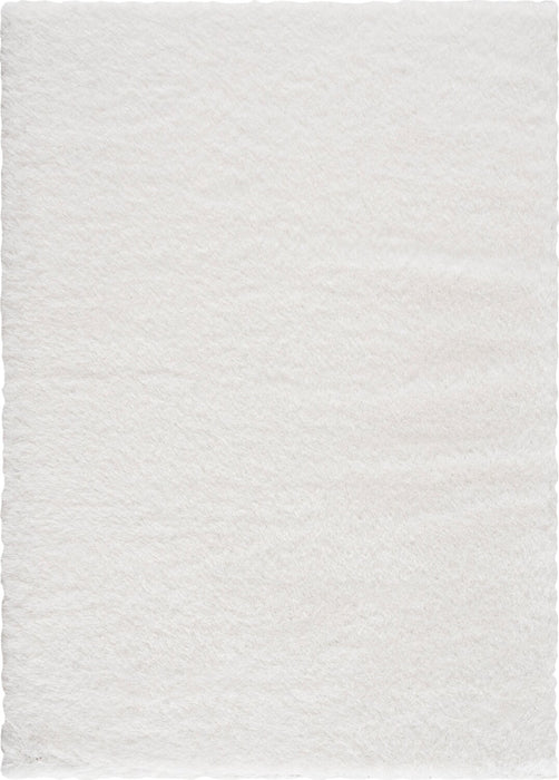 Carpette à poil long Harlow blanche - 5 pi x 7 pi