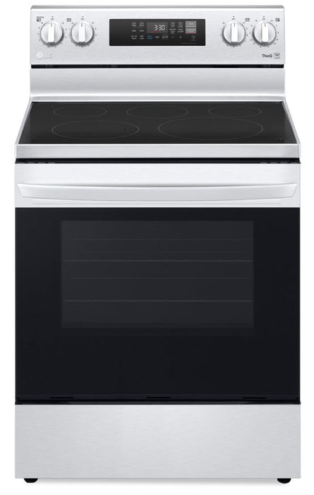 Cuisinière intelligente électrique LG de 6,3 pi³ avec friture à air et convection par ventilateur - acier inoxydable - LREL6323S