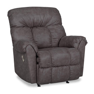 Fauteuil berçant à inclinaison électrique Design à mon image de 36 po en tissu d’apparence cuir - gris ombre commodore