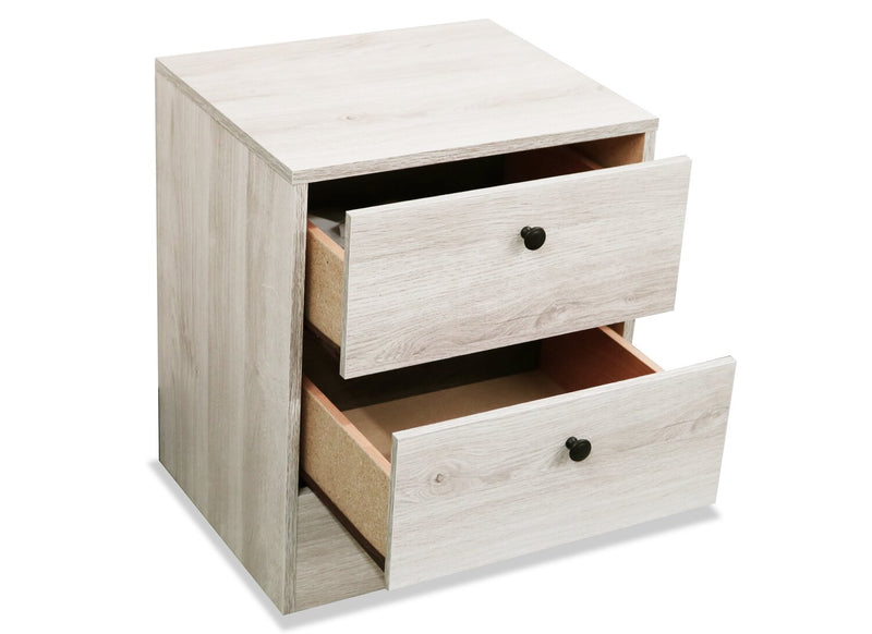 Table de nuit Hart de 18,4 po (L) x 22,2 po (H) à 2 tiroirs, fabriquée au Canada - blanche