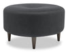 Pouf personnalisable The Curve de Sofa Lab de 31 po fabriqué au Canada en tissu d’apparence lin - gris Pax Pepper