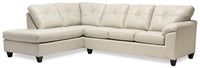  Sofa sectionnel de gauche Addison 2 pièces en tissu Leath-Aire - beige