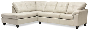 Sofa sectionnel de gauche Addison 2 pièces en tissu Leath-Aire - beige