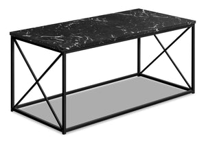 Table à café Millie - noire d’apparence marbre
