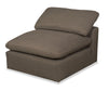 Fauteuil modulaire sans accoudoirs  Eclipse de 38 po en tissu d’apparence lin avec coussins réversibles en duvet et plumes - gris ardoise