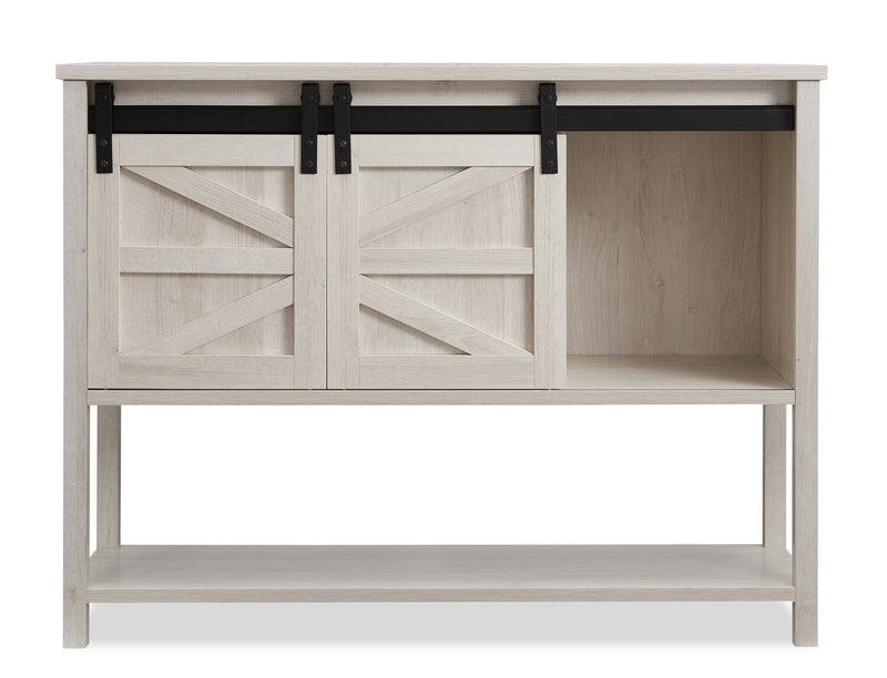 Armoire décorative Corbin de 47,25 po avec portes de grange coulissantes - chêne blanc
