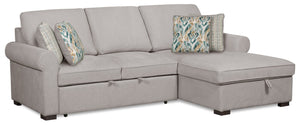 Sofa-lit sectionnel de droite Haven 2 pièces en chenille - gris